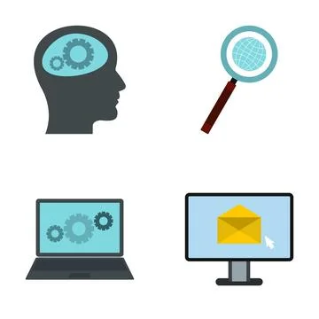 Digital intelligence processing information and global search concept Stock Illustration
