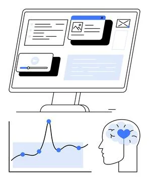 Digital Interaction and Innovation in Data Analytics and Mental Insights イラスト素材