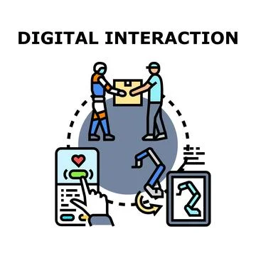 Digital interaction developing future smart automation technology Stock Illustration