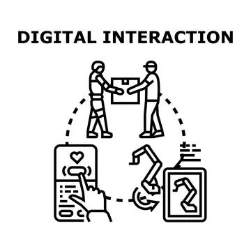 Digital interaction developing future smart automation technology Illustration