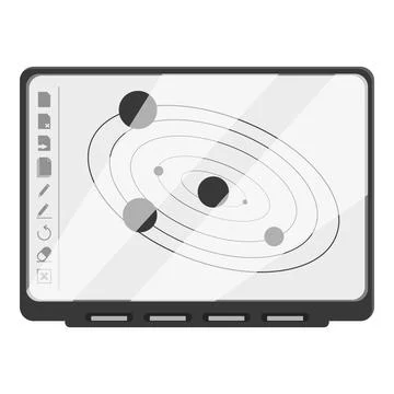 Digital interactive board icon cartoon vector. Information display Stock Illustration