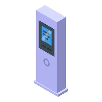 Digital interactive information kiosk displaying public information Stock Illustration