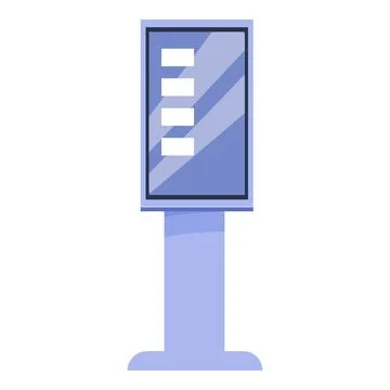 Digital interactive information kiosk showing empty menu screen Stock Illustration