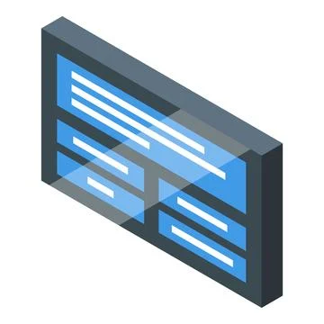 Digital interactive kiosk showing information with touch buttons for users Illustrazione stock