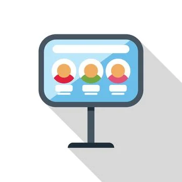Digital interactive kiosk showing profiles of people Stock Illustration
