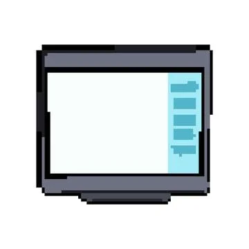 Digital interactive smartboard pixel art vector illustration Illustrazione stock