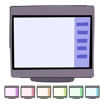 Digital interactive smartboard vector cartoon graphic Stock Illustration