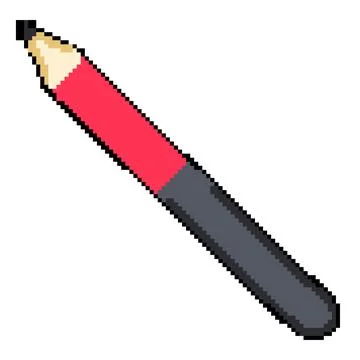 Digital interactive whiteboard pen pixel art vector illustration Stock Illustration