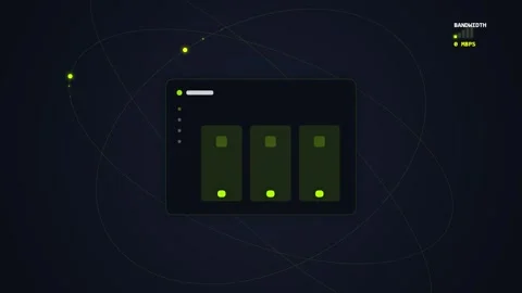 Digital interface with abstract network background, website design, UI UX c.. Stock Footage 348414583