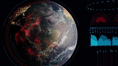 Digital interface and graphical information, elements outside earth Vídeos de archivo 270119479