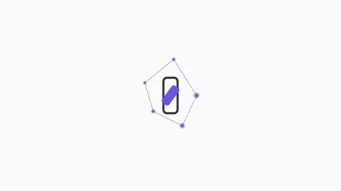 Digital interface animation with connecting nodes and geometric shape Stock Footage 340348505