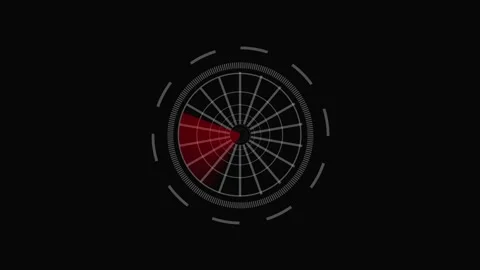 Digital interface animation featuring red radar scan with dark abstract des.. Stock Footage 321456176