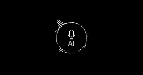 Digital interface audio voice assistant for AI chat technology waveform AI chat Stock Footage 337832376