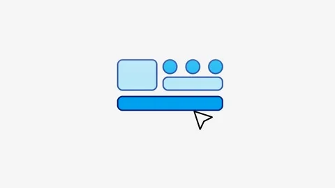 Digital Interface Cards Clicking Animation UX UI Modern Web Design 4K Video Stock Footage 333166609