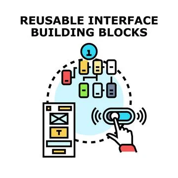 Digital interface components forming modular design systems Stock Illustration