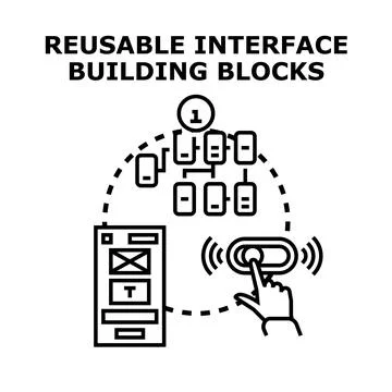 Digital interface components forming modular design systems 库存插图
