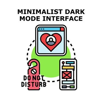 Digital interface concept featuring dark mode protection Stock Illustration