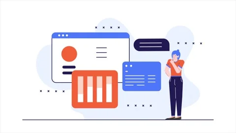 Digital interface concept with user interaction and data presentation Stock Footage 292951430