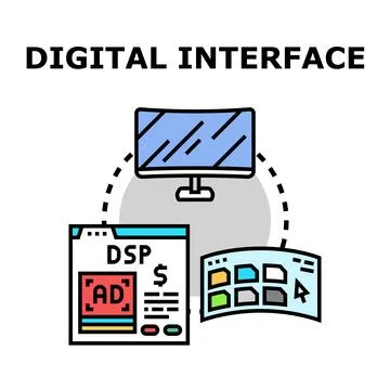 Digital interface connecting advertising demand side platform and user expe.. Stock Illustration
