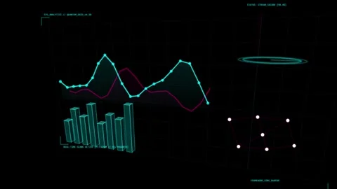 Digital interface dashboard displaying complex data analytics and statistic.. Stock Footage 344240440