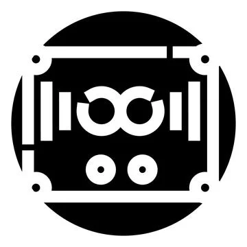 Digital interface data display black icon Illustrazione stock