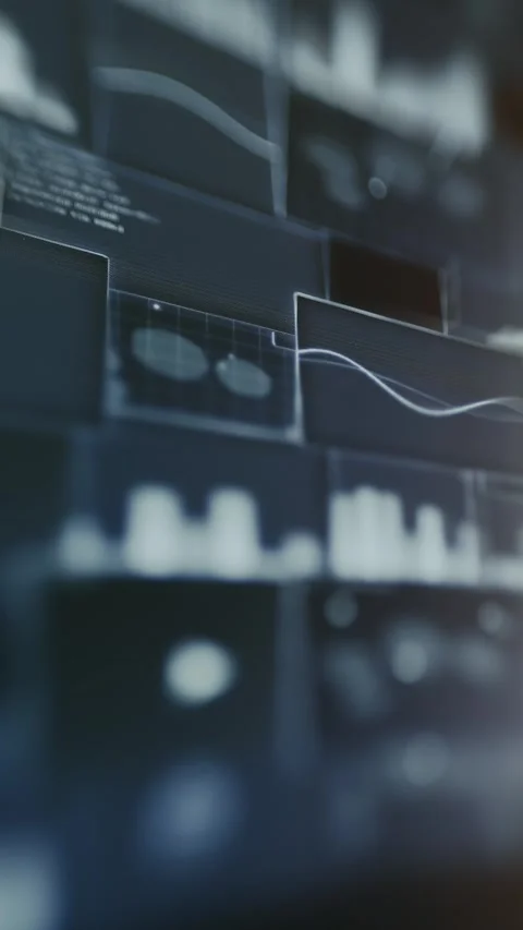 Digital interface for data visualization and analytics Stock Footage 334933398