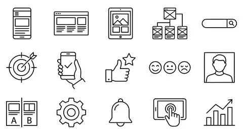 Digital interface design icons set with set includes symbols mobile devices イラスト素材