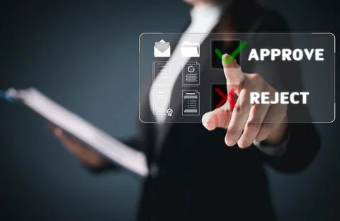 Digital interface designed for business automation, concept of document rev.. 写真素材