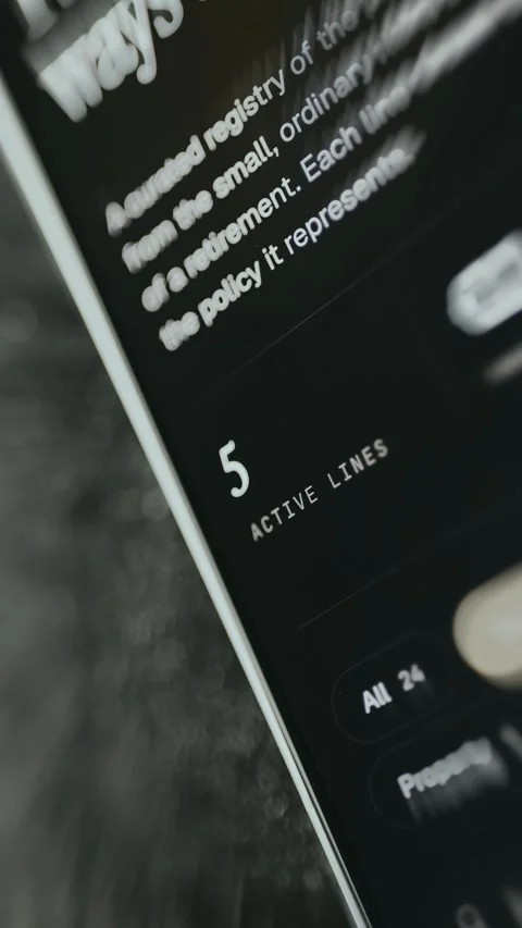 Digital interface displays a count of Active Lines Stock Footage 335494049