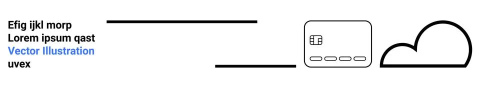 Digital interface elements connected by abstract lines, showcasing a cloud ic Stock Illustration