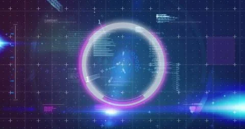 Digital interface with futuristic graphics and data visualizations Stock Photos