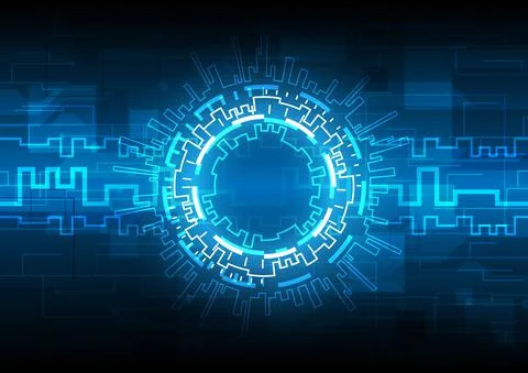 Digital interface. Futuristic Sci-Fi Wave HUD frame. Data engineering. Abstra Stock Illustration