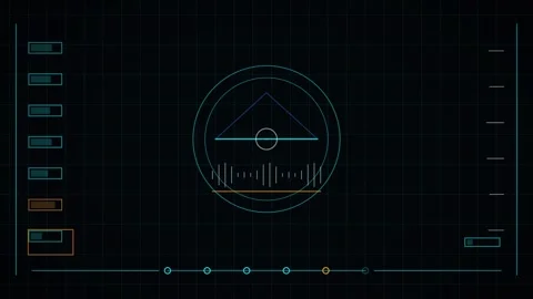 Digital interface with geometric shapes and data display Stock Footage 340269269