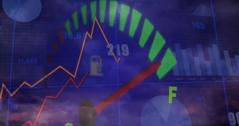 A digital interface with global business, finance, and connection information Stock Footage 329033449
