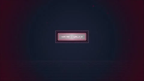 Digital interface with glowing text 'CORE-MOD == LoRA v1.8' on dark backgroun Stock Footage 348422183
