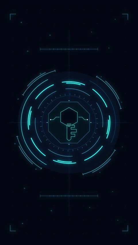 Digital interface hud with circular scan pattern and data overlay Stock Footage 348330340