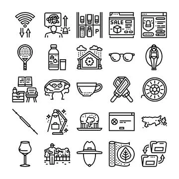 Digital interface icons set illustrating various concepts 스톡 일러스트