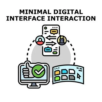 Digital interface interaction and user experience concept Stock Illustration