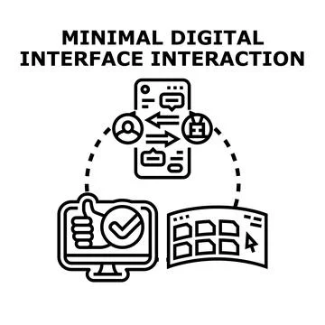 Digital interface interaction and user experience concept Stock Illustration