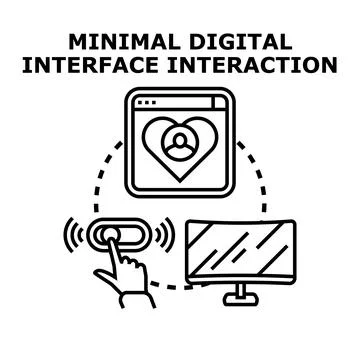 Digital interface interaction choosing online preferences Ilustração Stock