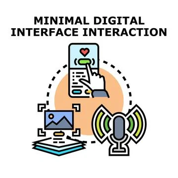 Digital interface interaction managing media and sound 库存插图