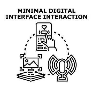 Digital interface interaction managing media and sound Illustrazione stock