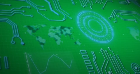 Digital interface with microprocessor connections and data processing against 스톡 동영상 324947528