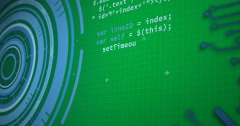 Digital interface with microprocessor connections and data processing against Stock Footage 325295117