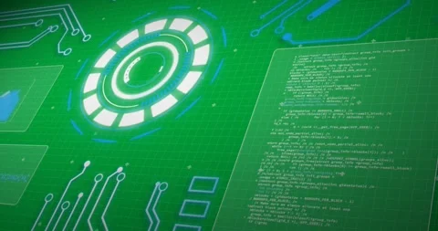 Digital interface with microprocessor connections and data processing against Vídeo Stock 325565721