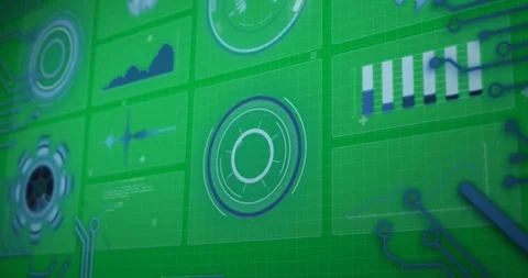 Digital interface with microprocessor connections and data processing against Vídeo Stock 325565724