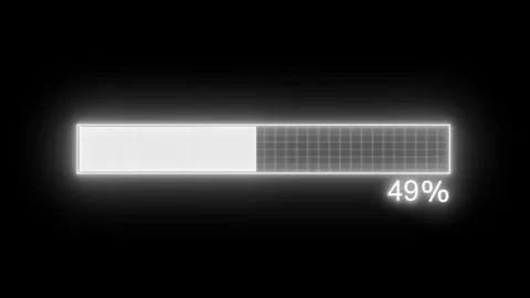 Digital Interface Neon Loading Bar Animation with Smooth Glow Vidéo 314657381