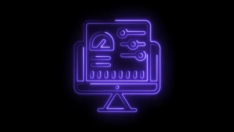 Digital interface neon style animation for application control panel,ui Stock Footage 322961357