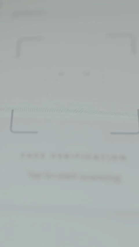 Digital interface prompting tap to scan for face verification Stock Footage 332512194
