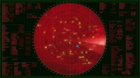 Digital interface of radar Stock Footage 39737037